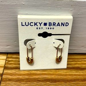 Lucky Brand Gold Paperclip Earrings